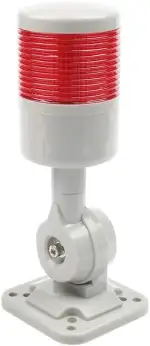 LUBAN Industrielle Warnleuchte, CNC-Maschinenwarnleuchte mit drehbarem Sockel, 1-stufige Signalsäule mit Dauer-/Blinklicht, Rote Signalleuchte 12V 24V(ohne Summer)