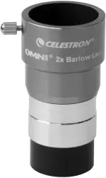 Celestron 93326 Omni Barlow-Linse, Silber, 2 x 1,25 Zoll