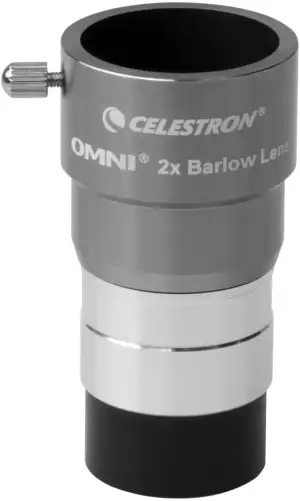 Celestron 93326 Omni Barlow-Linse, Silber, 2 x 1,25 Zoll