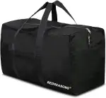 Extra Große ,Faltbare Reisetasche mit Handschlaufe, Geeignet für Reisen wasserdichte Tragetasche, Camping（Schwarz）
