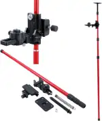 TOPWAY Laser Niveau Teleskopstange 115-400 cm Regulierbare Höhe Teleskop-Nivellierlatte ausziehbar vom Boden bis zur Decke mit Halterung und Nylontasche