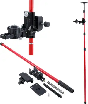 TOPWAY Laser Niveau Teleskopstange 115-400 cm Regulierbare Höhe Teleskop-Nivelli