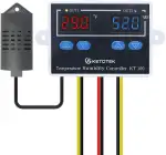KETOTEK Digitaler Temperatur Feuchtigkeit Regler 230V Temperaturschalter mit fühler, Feuchtigkeitsregler Temperaturregler Luftfeuchtigkeitsregler 220V, Hygrostat Schalter Inkubator Pilz
