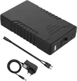 TalentCell Wiederaufladbare 36W 12V/6000mAh 5V/12000mAh DC Ausgang Lithium-Ionen-Akku für LED-Streifen, Band-Licht, CCTV-Kamera und mehr, Schwarz