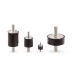 Gummipuffer Typ A M4 Ø15x15 mm Gummipuffer, Schwingungsdämpfer, Elastikpuffer, Vibrationsdämpfer, Silentblock, Anschlagpuffer, Gummi-Metall-Puffer