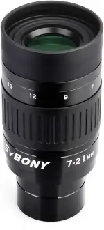 Svbony SV135 Teleskop Okulare Zoom, 1.25 Zoll 7-21mm Zoomokular mit FMC Green Film, Teleskopzubeh...