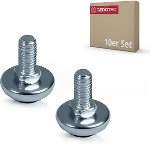 Gedotec verstellbare Möbelfüße M10 Verstellschraube höhenverstellbar Stahl verzi