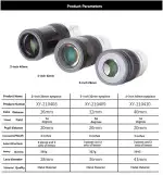 2 Zoll Astronomisches Okular-Set (26 mm, 32 mm, 40 mm) mit mehrschichtiger Beschichtung für Teleskope — Metallkonstruktion, faltbare Augenmuschel, 56° Sichtfeld, kompatibel für 5.1 cm Okularauszug
