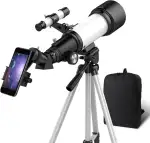 OYS-Teleskop, Teleskope für Erwachsene, 70 mm Öffnung, 400 mm AZ-Montierung, Teleskop für Kinder-Anfänger, vollständig mehrfach beschichtete Optik, Astronomie-Refraktor mit Stativ, Telefonadapter, Ruc