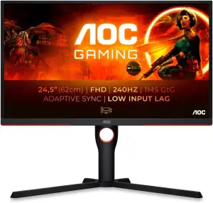 AOC 25G3ZM/BK 24.5 zoll FHD Gaming Monitor, 240Hz, Fast VA Panel, 0.5ms MPRT, Ad