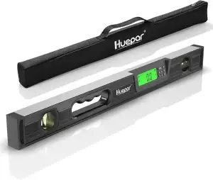 Huepar Digitale Wasserwaage und Winkelmesser 61 cm mit 2 hochgenauen Libellen un