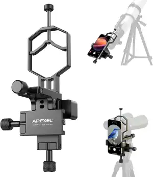 APEXEL 3-Achsen Metall Teleskop Handy Adapter ohne Fernauslöser, XYZ-Achsen Hoch