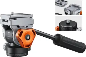 Stativkopf, K&F CONCEPT FH-03 Fluidkopf,Stativkopf für Stativ,Videokopf mit Arca