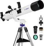 Svbony SV520 Teleskop, 90 mm Öffnung, 800 mm Brennweite, Teleskop Astronomie mit Altazimut-Montierung, Kabelloser Steuerung, Ganzmetall Teleskop-Kit für Visuelle Beobachtung