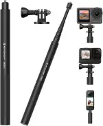 K&F CONCEPT MS07 153CM Selfie Stick,Unsichtbarer Selfiestick,Einbein Stativ mit GoPro-Adapter,Extendable Handheld Pole Stick Monopod Kompatible mit GoPro DJI Osmo Pocket 3,Insta 360 X5/Ace/Ace Pro/X4