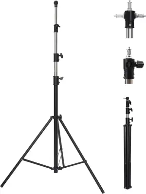 MYOYAY 400cm Lichtstativ Höhenverstellbar Lampenstativ, 4.1m max Aluminium Lampe