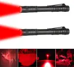 Rotlicht Taschenlampe Mini Rot LED Taschenlampen mit Stift Clip Wasserdichte Taschenlamp Rote Taschenlampe 13cm für Sternenbeobachtung, Nachtsicht, Angeln, Erkundung (2 Pack-Red)