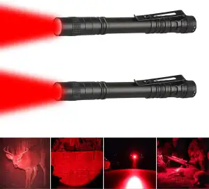 Rotlicht Taschenlampe Mini Rot LED Taschenlampen mit Stift Clip Wasserdichte Tas