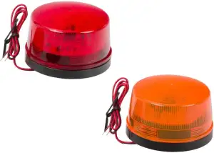 ONPIRA Universal LED Blitzlicht 12V in 2 Farben Rot oder Orange für Innen und Au