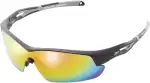 Polarisierte Sonnenbrille, leicht, Schweizer EMS TR90-Rahmen, unzerbrechlicher UV-Schutz, Blendschutz, Blendschutz, Blendschutz, FDA-geprüft, für Männer und Frauen, für den Golfsport, Schwarz