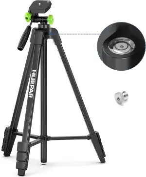 Huepar 152 cm Leichtbau tragbares Stativ für Laser, verstellbares Baustativ mit 