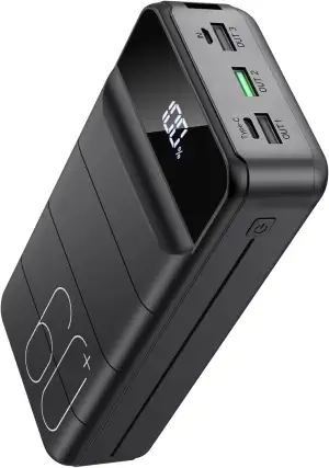 Powerbank 60000mAh, 22,5W PD USB-C Schnellladegerät, Externer Akku mit LED-Anzei