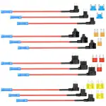 Stromdieb Kfz Sicherung 12 Stück 4 Typen Standard Mini Micro Micro2 Stecksicherung Adapter Flachsicherungen mit Autosicherungen 5A 10A 15A 20A Sicherungshalter 12V für Auto Lkw Motorrad Boot etc