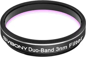 Svbony SV220 Teleskopfilter, H-Alpha & OIII, 3 nm Dualband 1,25 Zoll Nebelfilter