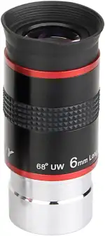 Svbony Okular Teleskop 6 mm, 68° Weitwinkel Teleskop Okular 1,25 Zoll, Teleskop-Zubehör Astronomie mit FMC-Linse und 17 mm Langem Augenabstand, für die Mond-Planeten-Beobachtung