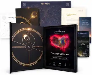 Stern taufen Geschenkbox – Herz Design | Personalisierte Sterntaufe mit Zertifik