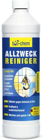 bio-chem Allzweckreiniger Konzentrat - Extrem leistungsstark für hygienische Sauberkeit - 1000 ml - Multi Clean Kraftreiniger Küchenreiniger - für den gesamten Haushalt, Küche, Bad, Wohnzimmer