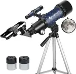 Teleskop für Erwachsene Anfänger, 70mm Aperture 400mm AZ Mount Voll Multi-Coated Optics Refraktor Tragbare Teleskope, Reiseteleskop mit Stativ und Telefon Adapter-Blau