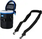 JJC Deluxe Objektiv Tasche mit Umhängeband, Wasserabweisend, Schwarz