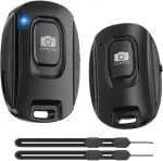 Bluetooth 5.2 Kameraselbstauslöser für iPhone und Android-Smartphones (2er-Pack), Drahtlose Fernbedienung für Fotos und Videos, Batteriebetrieben, mit Abnehmbarer Handgelenkschlaufe, Schwarz