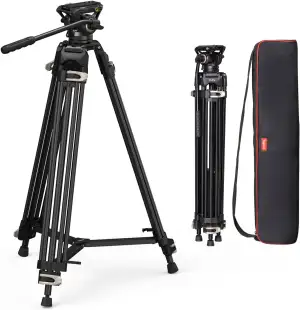SMALLRIG Videostativ, 73-Zoll (186 cm) Heavy Duty Tripod Hochleistungs Stativ mi