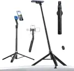 ULANZI TT88 Handy Stativ Ständer 145cm, Magnetisches Selfie Stick mit Fernbedienung, Stativ für Smartphone mit 2 in 1 Telefon Clip & 2 Cold Shoe Mount, Handystativ für iPhone/Samsung/Android Phone