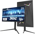 Smart Tech Gaming Monitor 25 Zoll, Full HD-Auflösung(1920x1080), Monitor 240Hz, USB-C 65W, Mit Zwei Lautsprechern, 1ms MPRT, FreeSync, Type-C, Höhenverstellbar, Drehbarer, HDMI DP, Schwarz