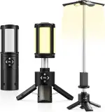 Teleskop Campinglampe Wiederaufladbar, 10000mAh Akku LED Laterne mit 11 Helligkeitsstufen & 4 Lichtmodi, Magnetische Zeltlampe für Bauernotfälle, IPX7 Wasserdicht Tragbare Powerbank