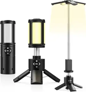 Teleskop Campinglampe Wiederaufladbar, 10000mAh Akku LED Laterne mit 11 Helligke