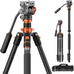 Kamera Stativ,K&F CONCEPT Videostativ Video-Tripod mit Fluidkopf,200cm Kamera Stativ, Tripod für ...