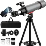 Aurosports Astronomie Teleskop Erwachsene - 90mm Aperture 600mm Refraktor Teleskop - Teleskope inklusive Linsen Handyhalterung Tragbares Stativ