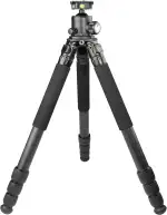 Pyramid Carbon Kamera Stativ mit Panorama Kugelkopf ohne Mittelsäule 147cm 2kg Tragkraft 20kg Rohrdurchmesser 32mm