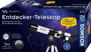 KOSMOS 676889 Entdecker-Teleskop, Starter-Set für Einsteiger und Kinder ab 8 Jah