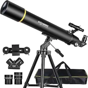 SOLOMARK Teleskope für Erwachsene Astronomie, 80mm Aperture 900mm Refraktor Tele