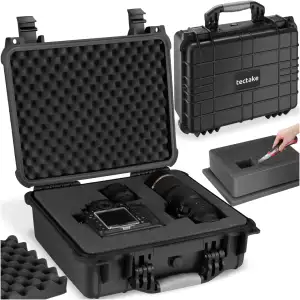 tectake® Universalbox, Fotokamera Koffer, leer, mit Schaumstoff, wasserdichte ab