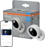 Osram SMART+ WiFi Kamera 4MP 2K QHD, Nachtsicht 7m, Zwei-Wege-Audio, microSD 256GB, Alexa kompatibel, Indoor Weiß