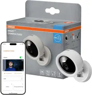 Osram SMART+ WiFi Kamera 4MP 2K QHD, Nachtsicht 7m, Zwei-Wege-Audio, microSD 256