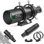 Astromania Guide Scope 60 mm kompaktes Deluxe-Sucher-Führungsrohr-Set mit doppeltem spiralförmigen Fokussierer, kompatibel mit 1,25-Zoll-Okular für astronomisches Teleskop und automatische