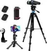 Fernglas Stativ 173 cm und 25 cm Mini Stativ mit Adapter und QR-Platten, Halterung für Handy/Tabl...