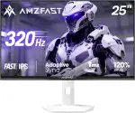Amzfast 25 Zoll Gaming Monitor, 1920x1080 Full HD, 320Hz(DP), PC Bildschirm Fast IPS, 1ms MPRT, Adaptive Sync, sRGB 120%, HDR, Schlanke Basis, TÜV Rheinland, HDMI2.0&DP1.4, VESA 100x100MM, AMZG25F6F